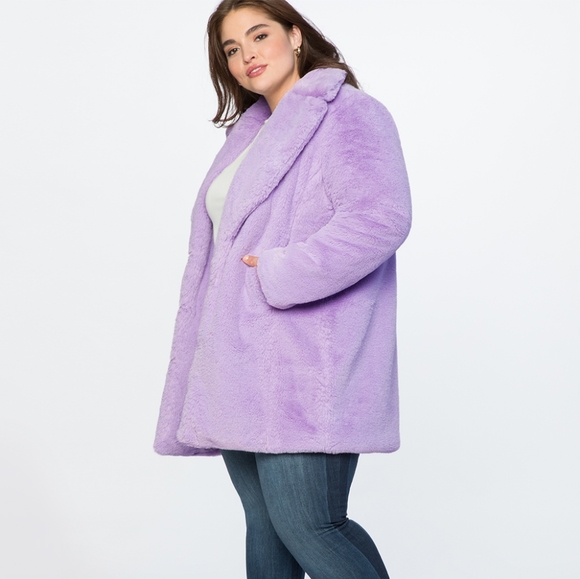 Eloquii Jackets & Blazers - Eloquii Lilac Faux Fur Coat